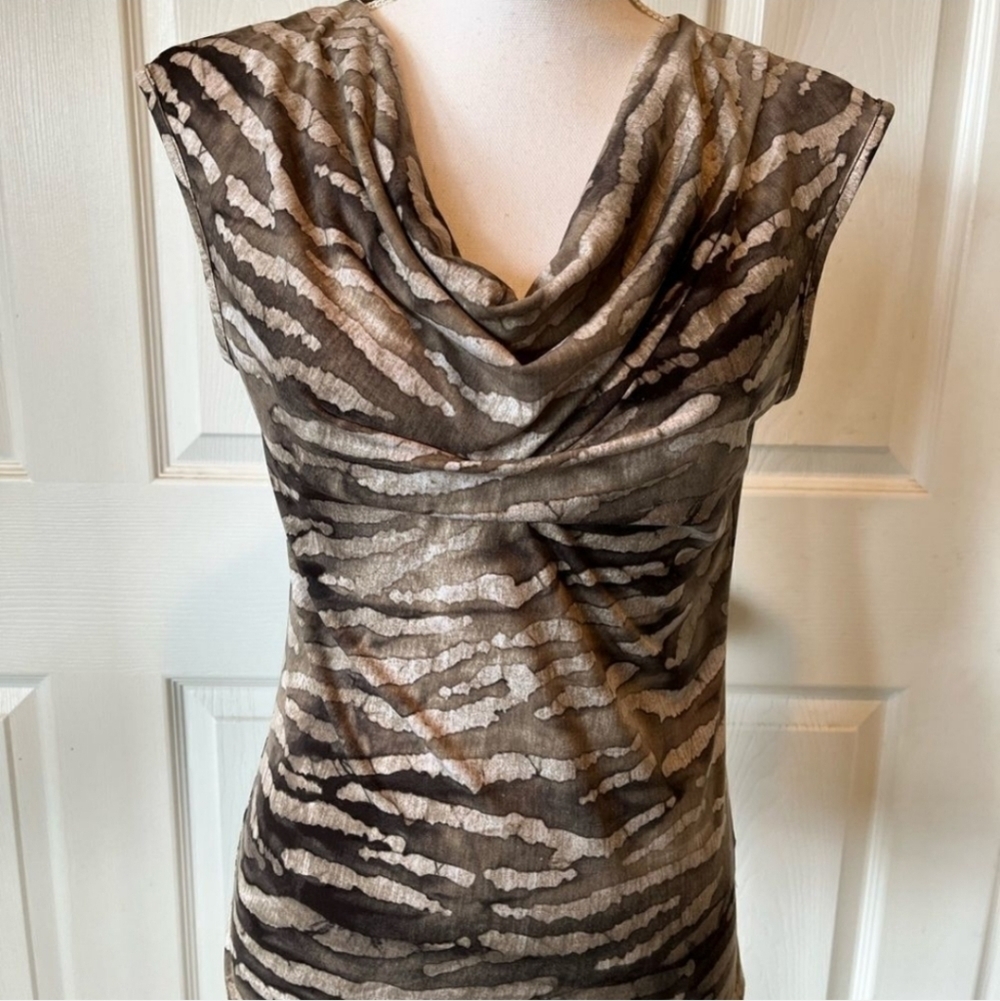 Michael Kors tiger print cowl neck sleeveless Top size small